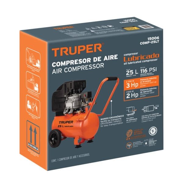 Compresor truper 2 hp (25lt) - Imagen 2